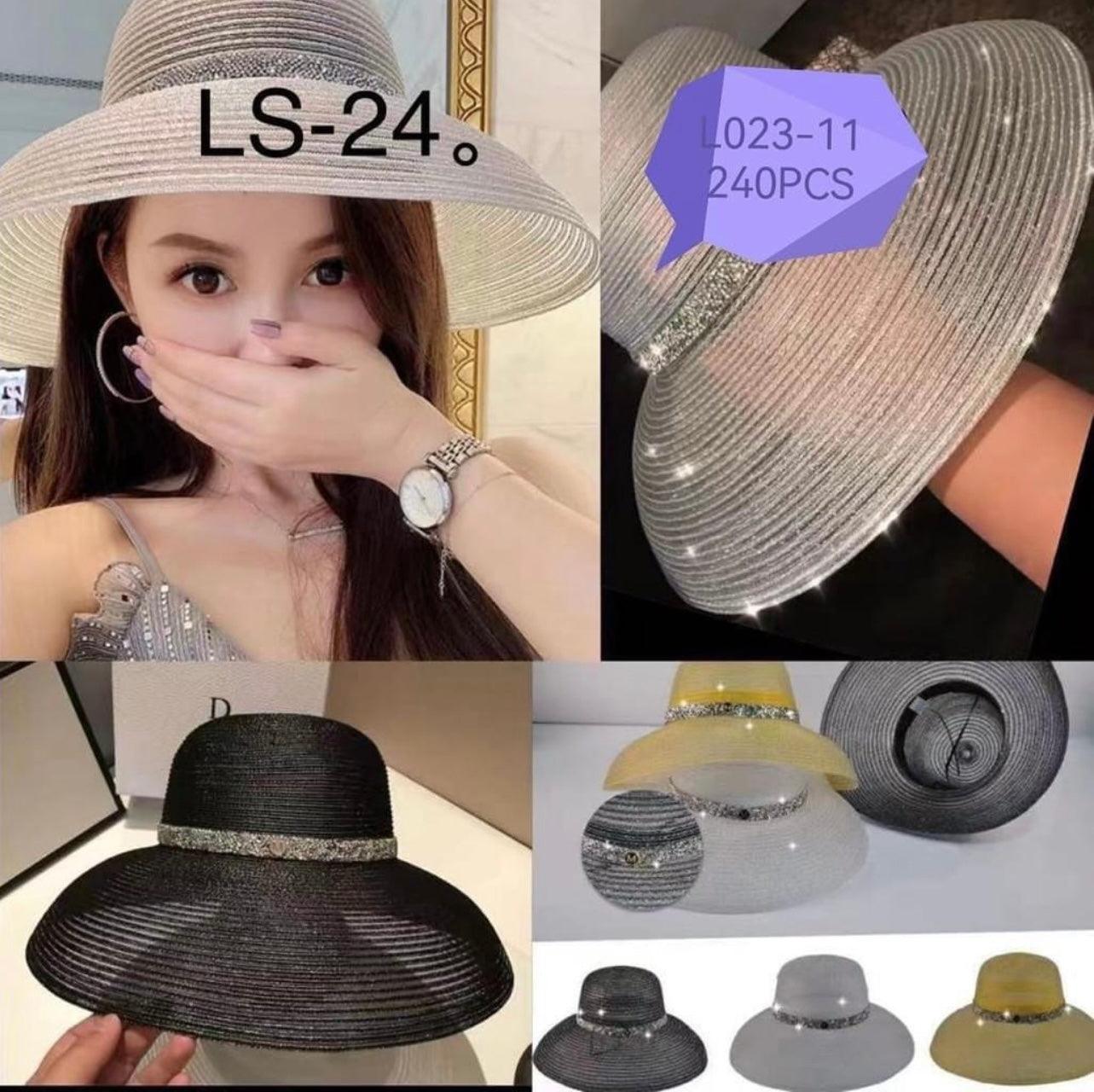 Breathable diamond embeded hats