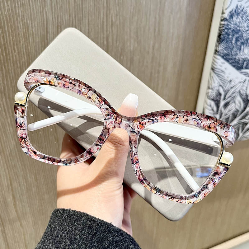 pearl irregular anti blue glasses