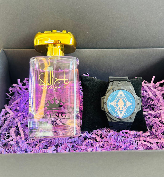 Men luxury perfume and watch gift set