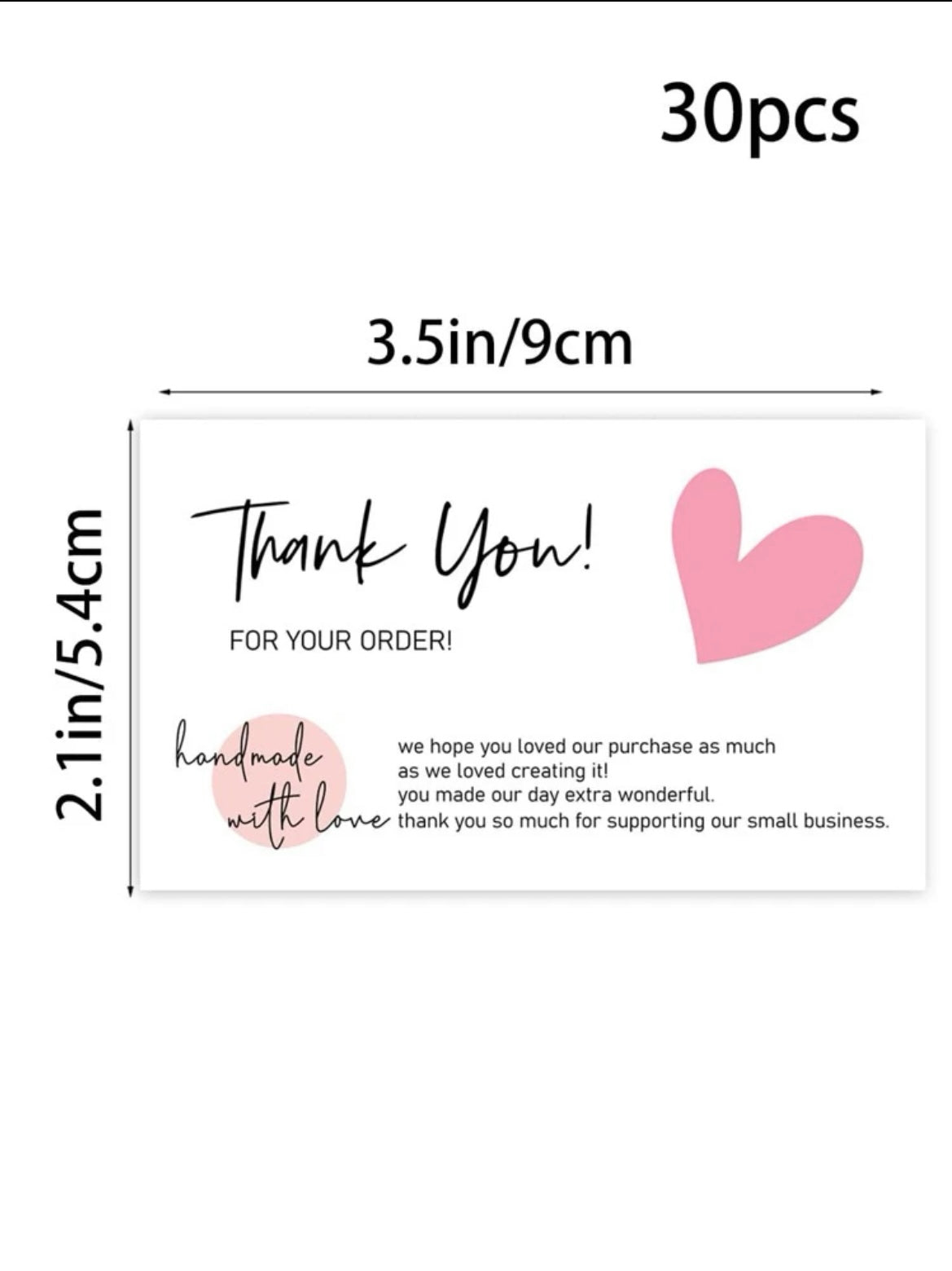 Thank you cards(30 per pack)